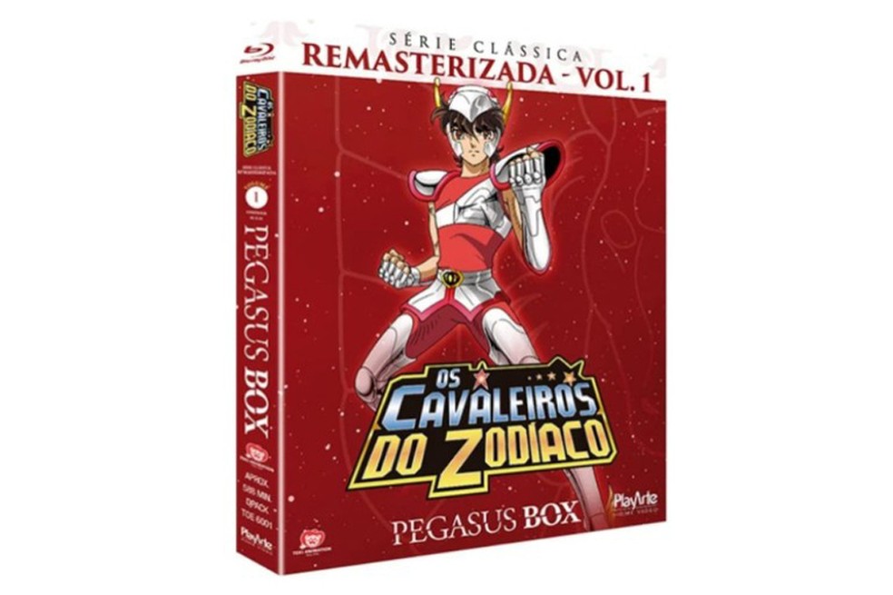 O box da série clássica ilustra o personagem Seiya de Pegasus na capa — Foto: Reprodução/Amazon