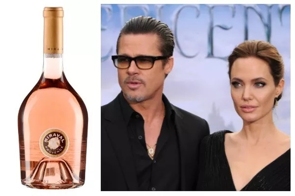 Chateau Miraval Rosé uma das bebidas produzidas na vinícola francesa de Brad Pitt e Angelina Jolie  — Foto: Divulgação/Getty Images