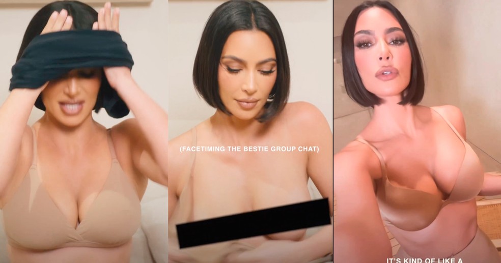 Kim kardashian promove sutiã de sua grife — Foto: reprodução/instagram