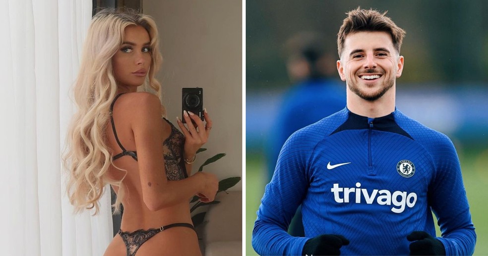 A influenciadora Orla Melissa Sloan e Mason Mount, jogador do Chelsea — Foto: Reprodução/Instagram