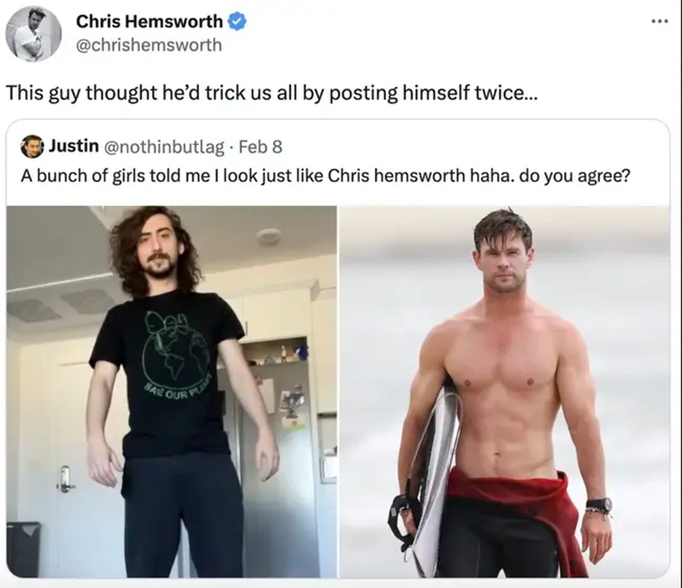 Thor da fiel? Apresentador presenteia Chris Hemsworth com camisa do  Corinthians; veja