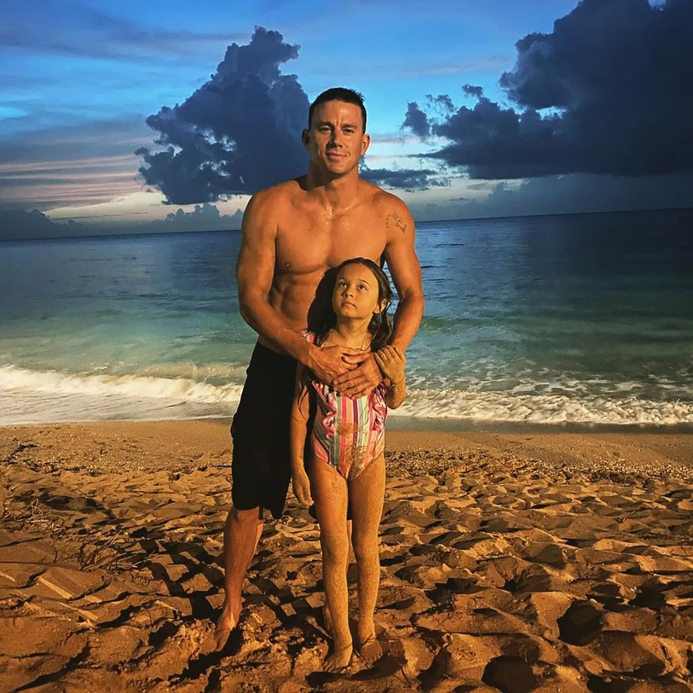 Channing Tatum com sua filha, Everly — Foto: Instagram
