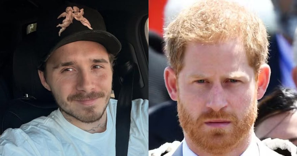 Brooklyn Beckham e o Príncipe Harry — Foto: Instagram/Getty