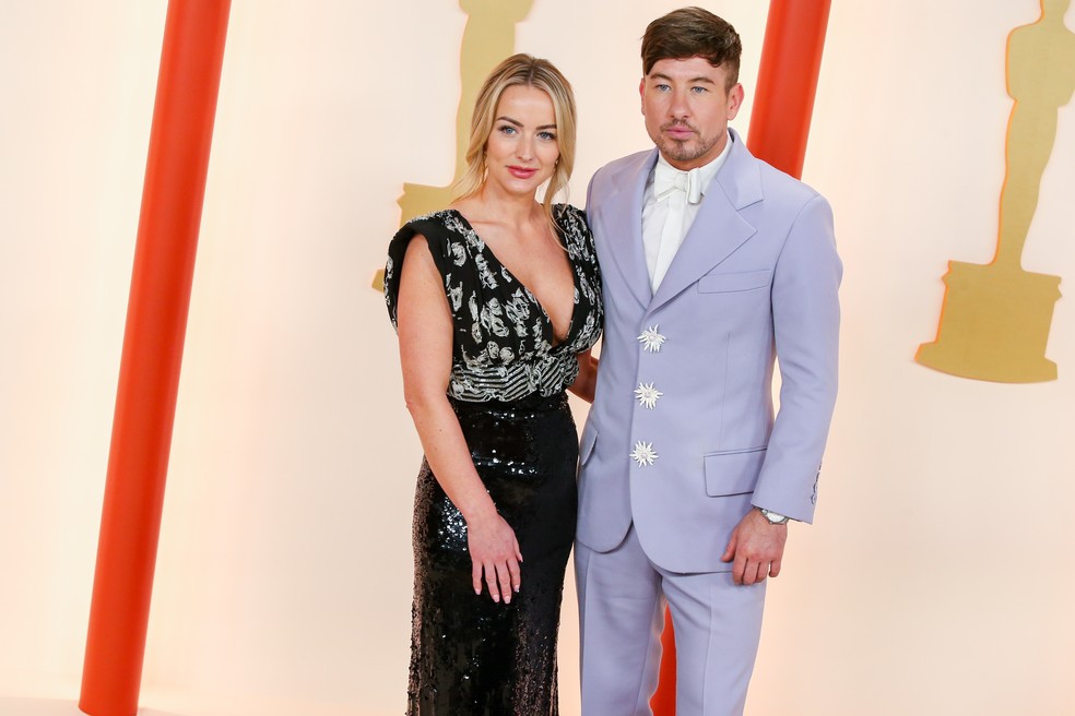 Alyson Kierans e Barry Keoghan no Oscar 2023  Foto: Getty Images