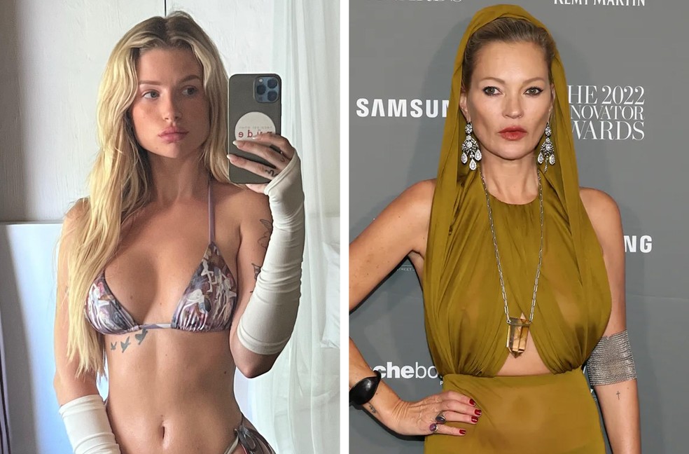 Lottie Moss e Kate Moss — Foto: Instagram; Getty Images