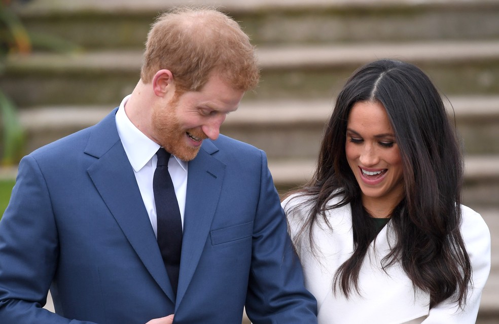 Príncipe Harry e a atriz Meghan Markle antes de se casarem em maio de 2018 — Foto: Getty Images