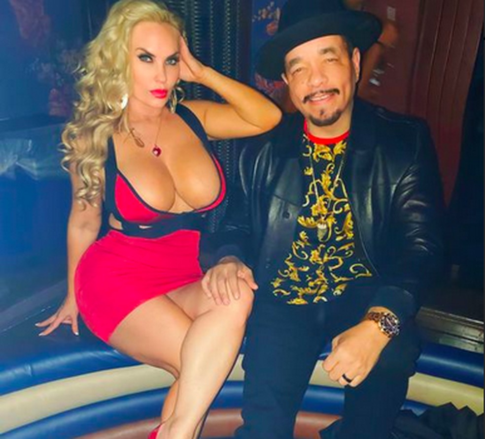 A modelo, influencer e dançarina Coco Austin com o marido, o ator e rapper Ice-T — Foto: Instagram