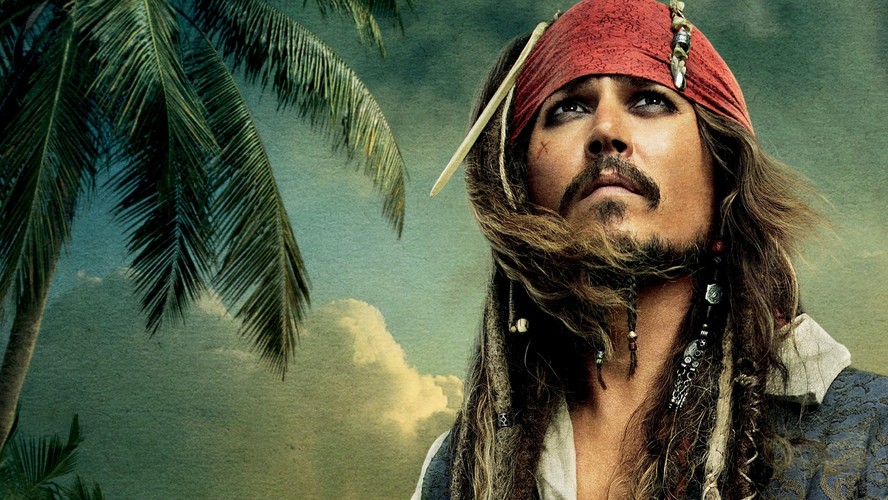 Johnny Depp como Jack Sparrow em Piratas do Caribe: Navegando em Águas Misteriosas (2011)