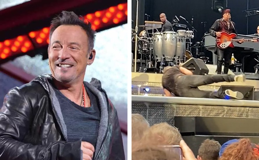 Bruce Springsteen, aos 73 anos, sofre queda no palco e preocupa fãs