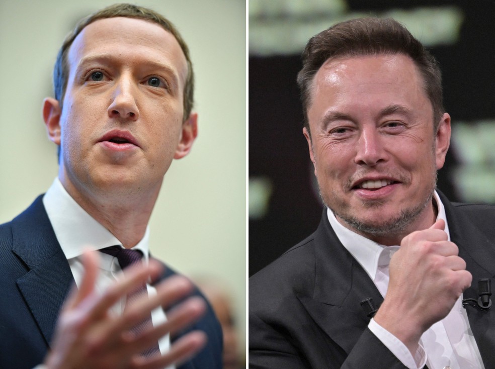 Mark Zuckerberg e Elon Musk — Foto: Getty Images