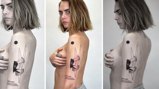 Fãs apontam falha inacreditável na nova tattoo de Cara Delevingne: 'Escreveram errado'