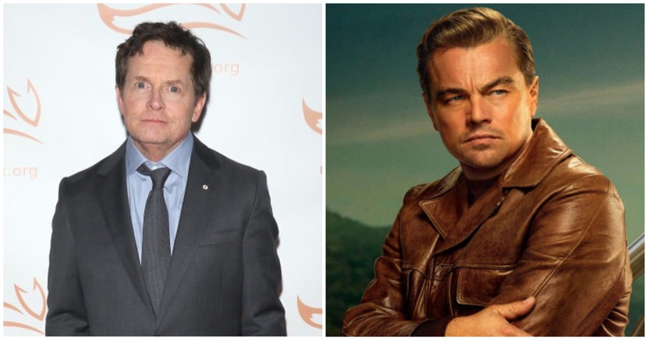 Michael J. Fox e Leonardo DiCaprio em Era uma Vez em...Hollywood (2019)