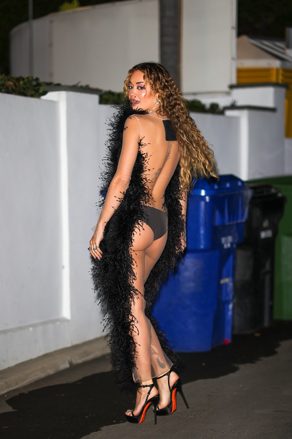 Rita Ora exibe seu look ousado para o evento em Los Angeles — Foto: Getty Images