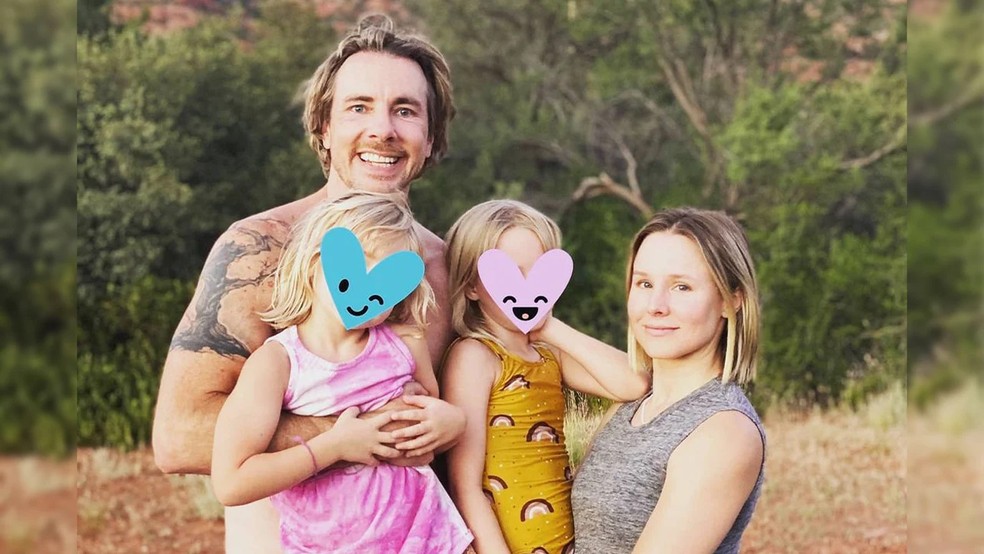Dax Shepard e Kristen Bell dividem duas filhas, Delta e Lincoln — Foto: Instagram