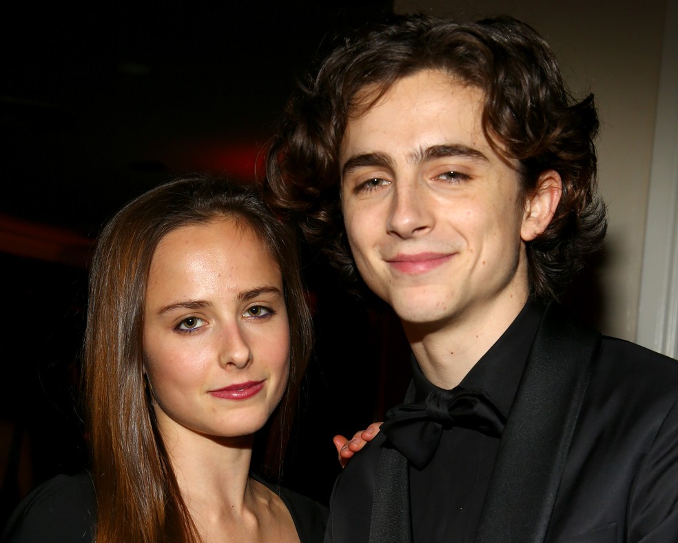 A atriz Pauline Chalamet com o irmão ator Timothee Chalamet — Foto: Getty Images