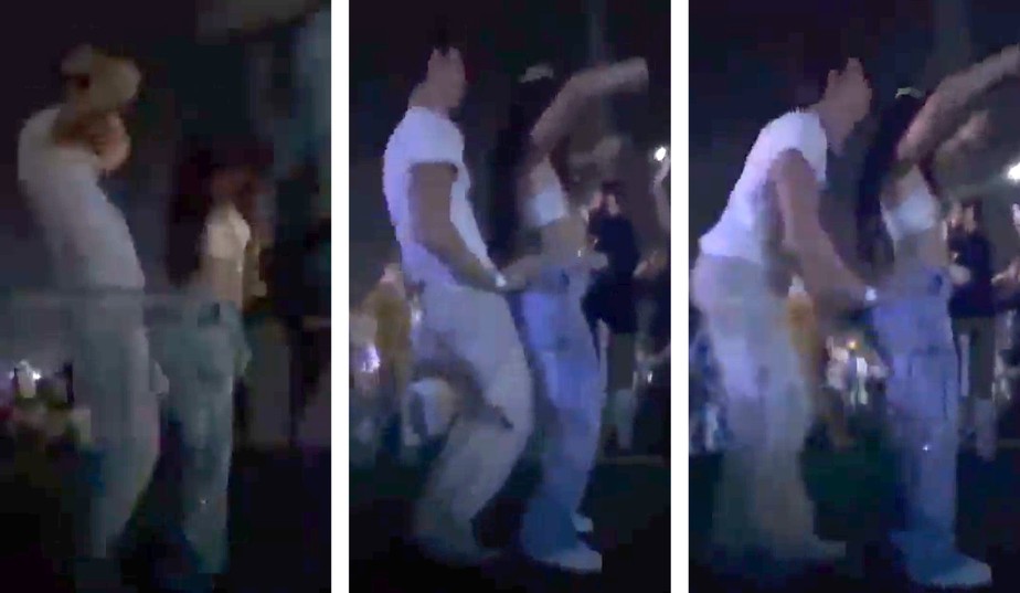 Shawn Mendes e Camila Cabello dançando juntos no Coachella 2023