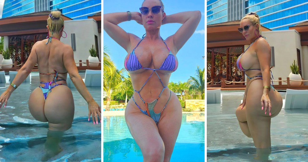 Coco Austin, esposa do rapper Ice-T, durante suas férias — Foto: Reprodução/Instagram