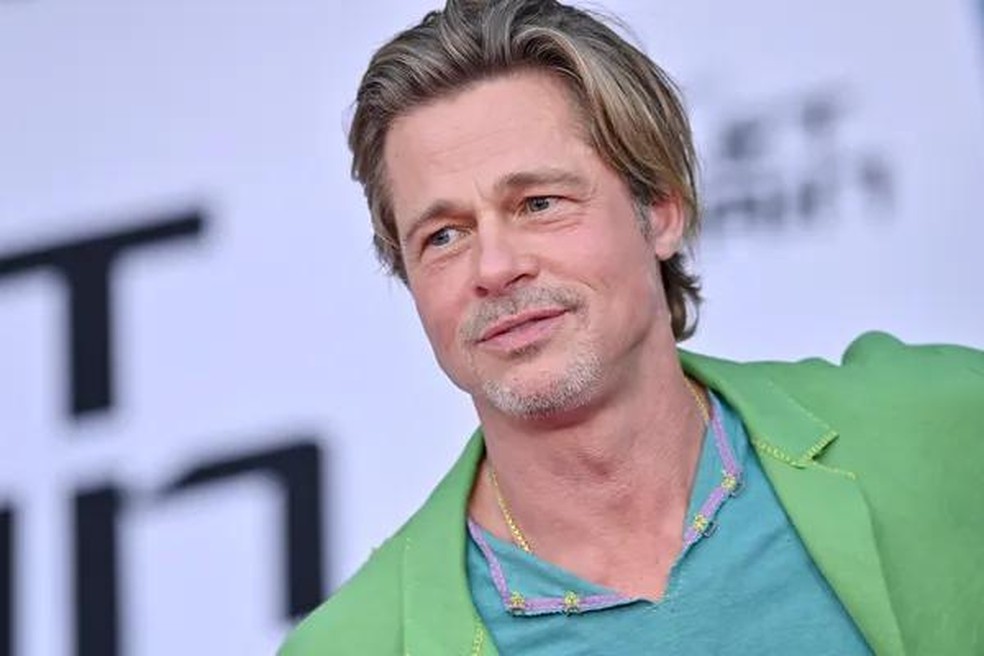 O ator Brad Pitt no evento de lançamento de Trem-Bala (2022) em Los Angeles (Foto: Getty Images) — Foto: Monet