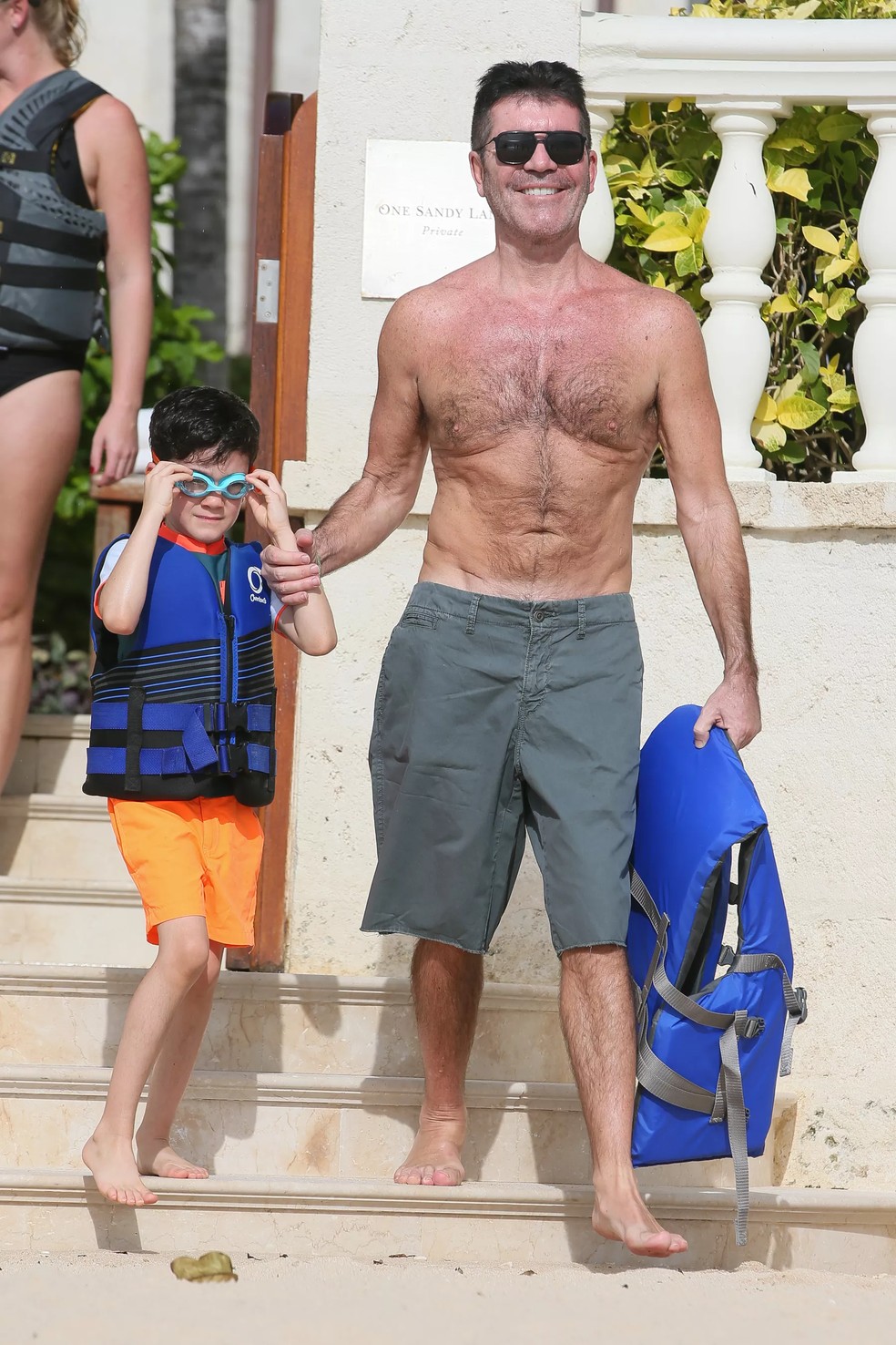 Simon Cowell com o filho, Eric, em 2019 — Foto: Getty Images