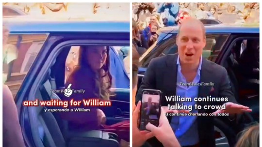 Príncipe William deixa Kate Middleton 'plantada' em carro durante compromisso da realeza e vídeo viraliza