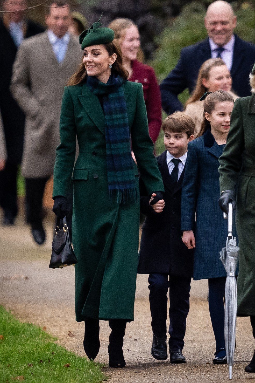 O caçula do Príncipe William com a Princesa Kate Middleton, Príncipe Louis, nas celebrações natalinas da Família Real Britânica — Foto: Getty Images