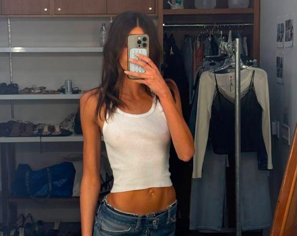 A selfie reveladora compartilhada por Kaia Gerber, filha da modelo Cindy Crawford — Foto: Instagram