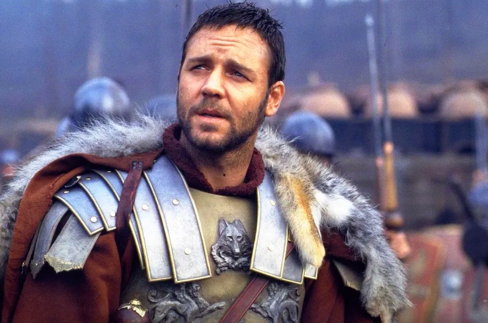 O ator Russell Crowe em cena de 'Gladiador' — Foto: Reprodução