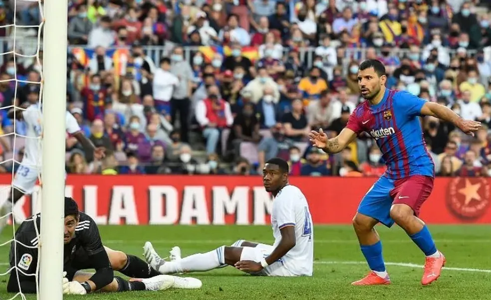 Aguero em partida pelo Barcelona — Foto: Reprodução/Instagram