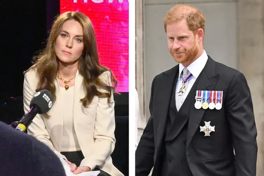 Kate Middleton, princesa de Gales, e o príncipe Harry, duque de Sussex