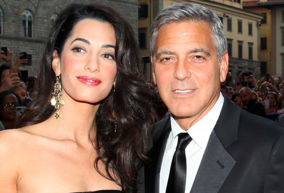 A advogada Amal Clooney e o ator George Clooney — Foto: Getty Images