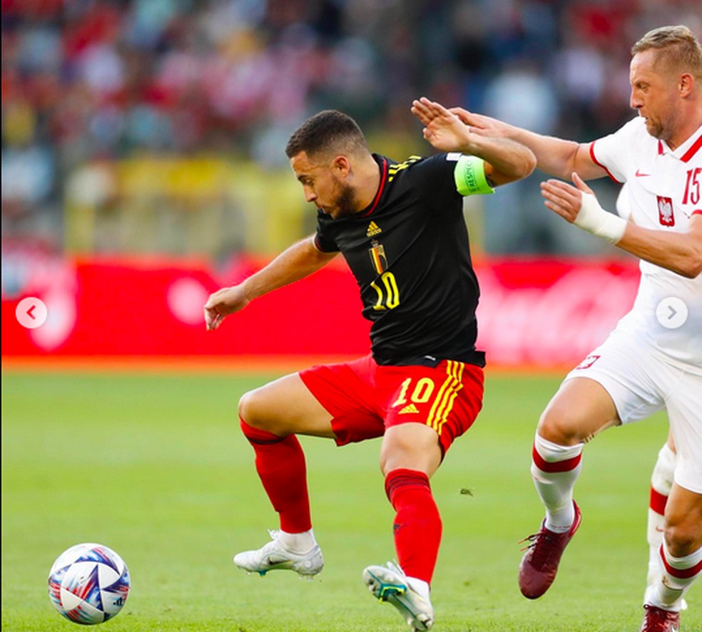 Eden Hazard jogando pela Bélgica — Foto: Instagram