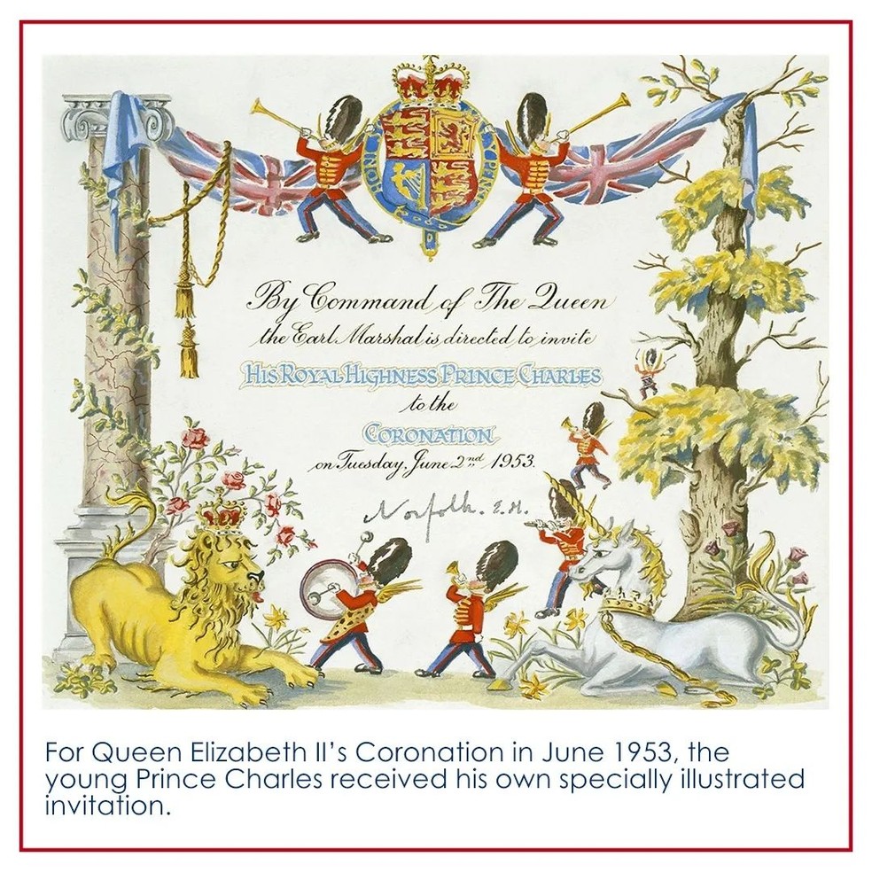 Convite para a coroação de Charles III — Foto: reprodução/Instagram