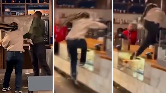 'Mulher-Aranha' viraliza nas redes ao bater em chefe e saltar balcão de loja depois de demissão