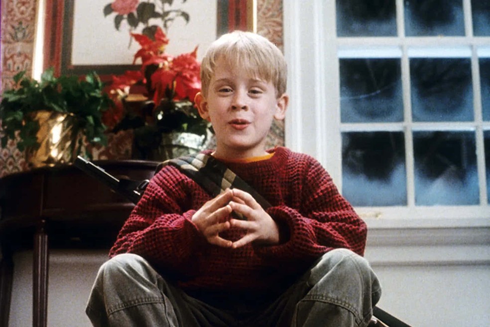 Macaulay Culkin em Esqueceram de Mim (1990). — Foto: Reprodução
