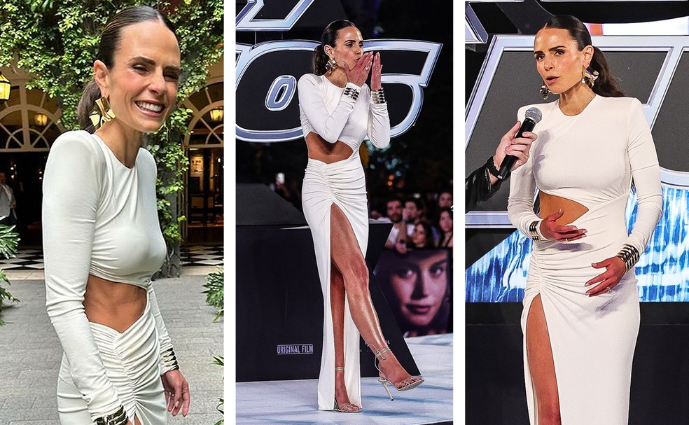Jordana Brewster na première de 'Velozes e Furiosos 10' na Cidade do México em 15 de maio — Foto: Instagram; Getty Images