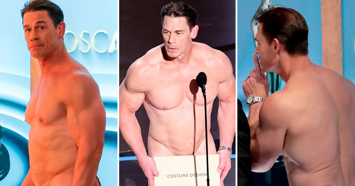 Las fotos detrás de escena muestran lo que John Cena usó bajo su 'mirada desnuda' en los Oscar.  ¡pagando!  |  Premios