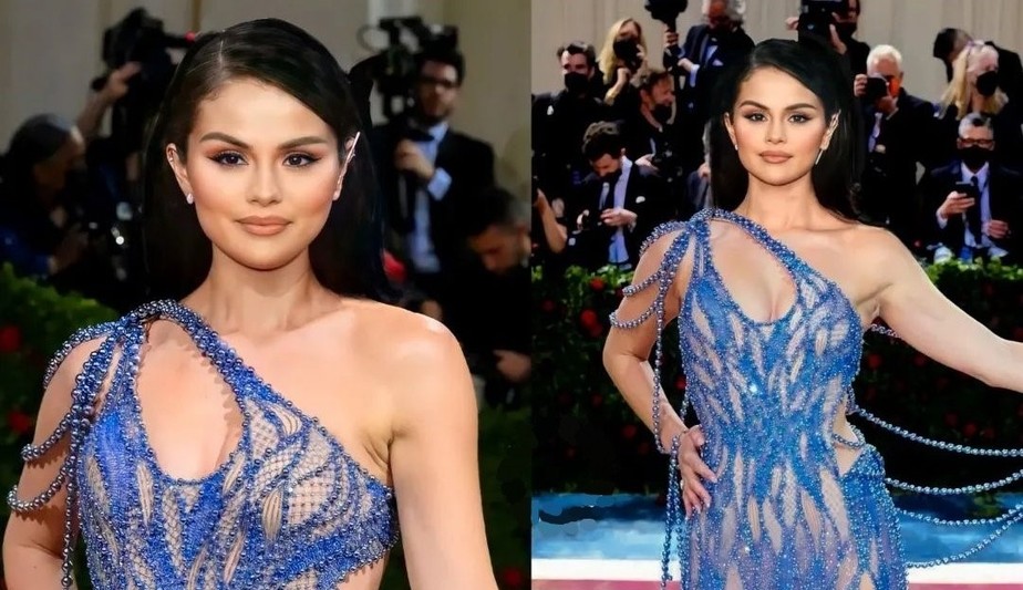 Atenção: Imagem gerada por Inteligência Artificial -- Selena Gomez não foi ao Met Gala 2023, mas os internautas botaram ela lá mesmo assim